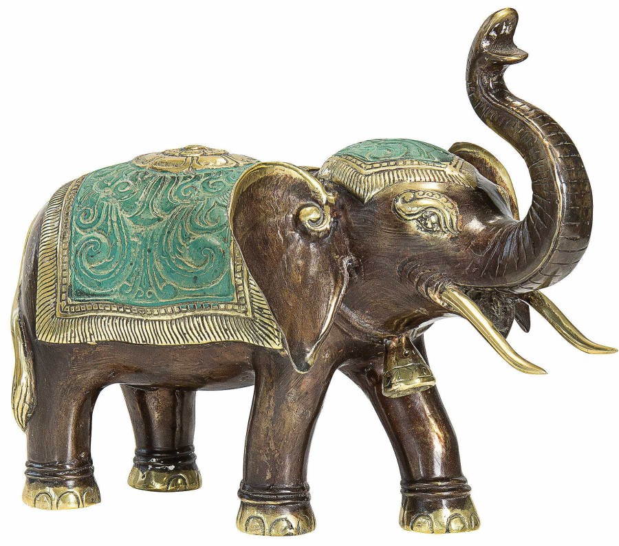 ars mundi Skulptur "Elefant", Bronze Handbemalt Asien