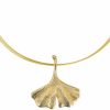 Petra Waszak Collier "Ginkgo", Version Vergoldet Vergoldeter Schmuck