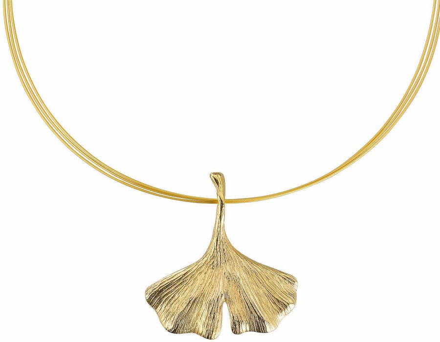 Petra Waszak Collier "Ginkgo", Version Vergoldet Vergoldeter Schmuck