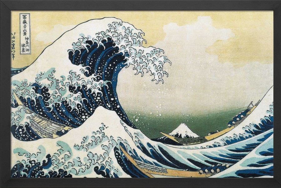 Katsushika Hokusai Bild "Die Grose Welle Vor Kanagawa" (1830), Gerahmt Asien