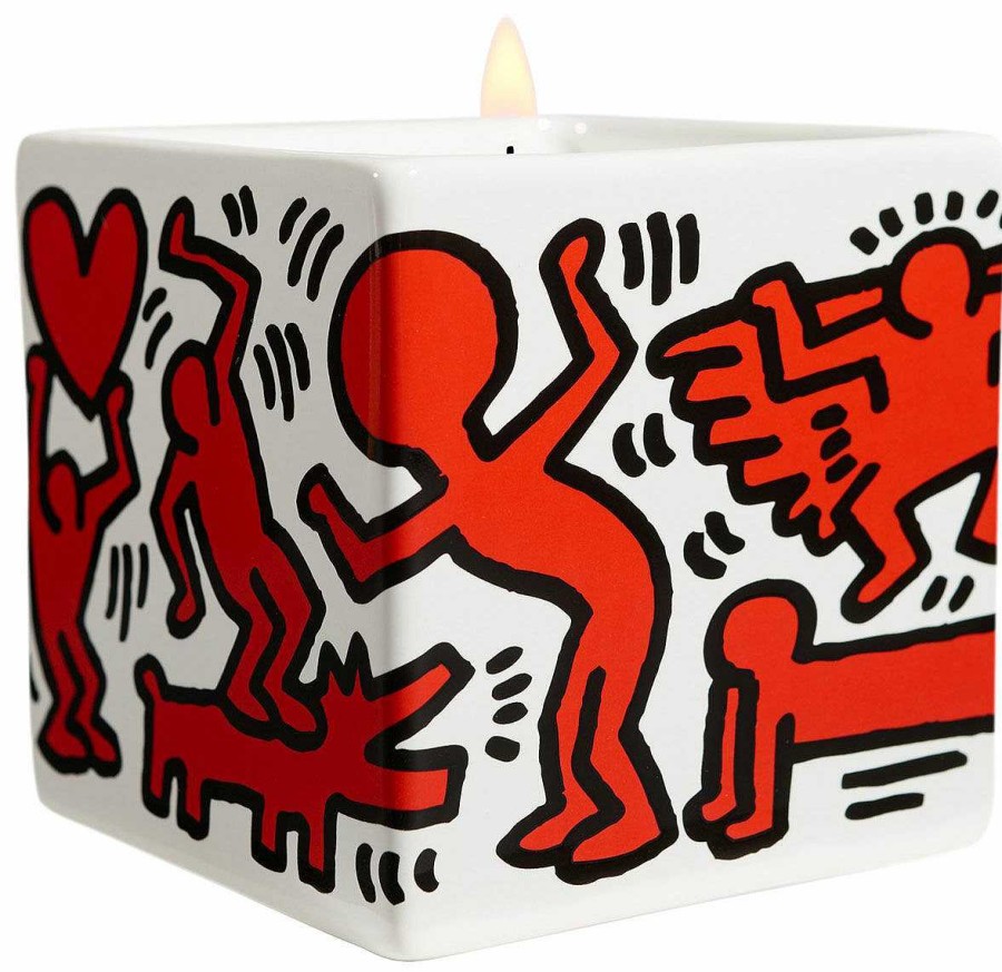 Keith Haring Duftkerze In Porzellanschale "Red On White" Homeaccessoires