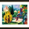 August Macke Bild "Im Schlossgarten Von Oberhofen" (1914), Version Schwarz-Goldfarben Gerahmt Expressionismus