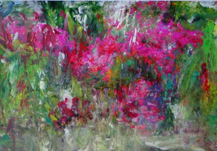 Angelika Jelich Bild "Memory 10B Mallorca" (2018) (Unikat) Blumen