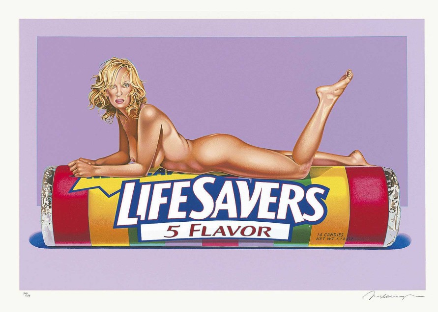 Mel Ramos Bild "Five Flavour Fannie (Life Savers)" (2006) Akt