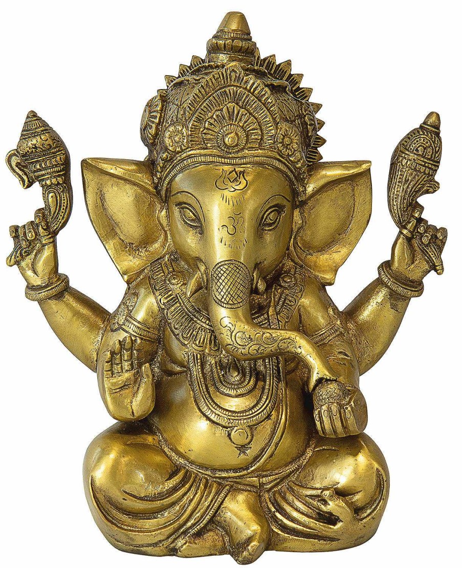 ars mundi Skulptur "Indischer Gott Ganesha", Messing Antikfinish Gotterbildnisse