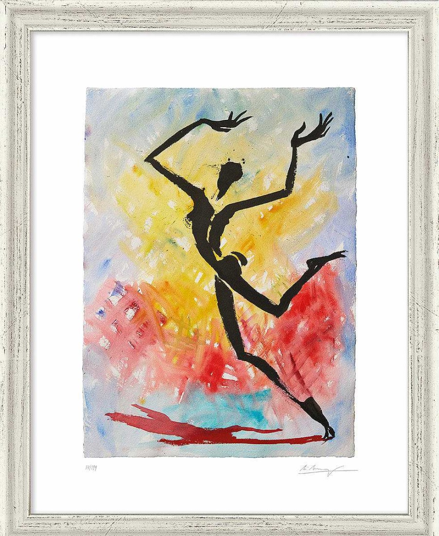 Helge Leiberg Bild "Jazz Dance" (2023), Version Silberfarben Gerahmt Neu