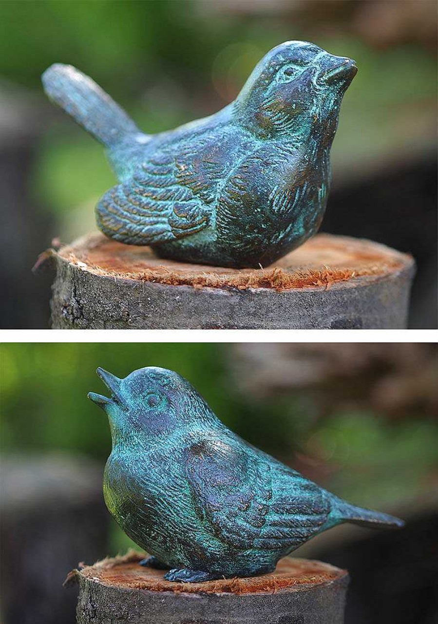 ars mundi 2 Gartenskulpturen "Vogelpaar" Im Set, Bronze Kleinplastiken / Miniaturen