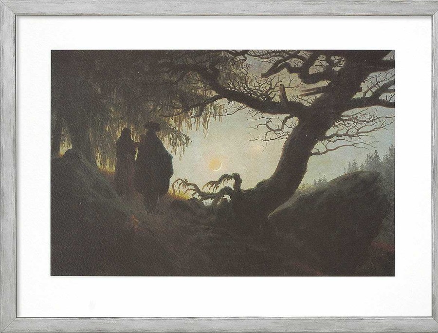 Caspar David Friedrich Bild "Frau Und Mann In Betrachtung Des Mondes" (1824), Gerahmt Romantik