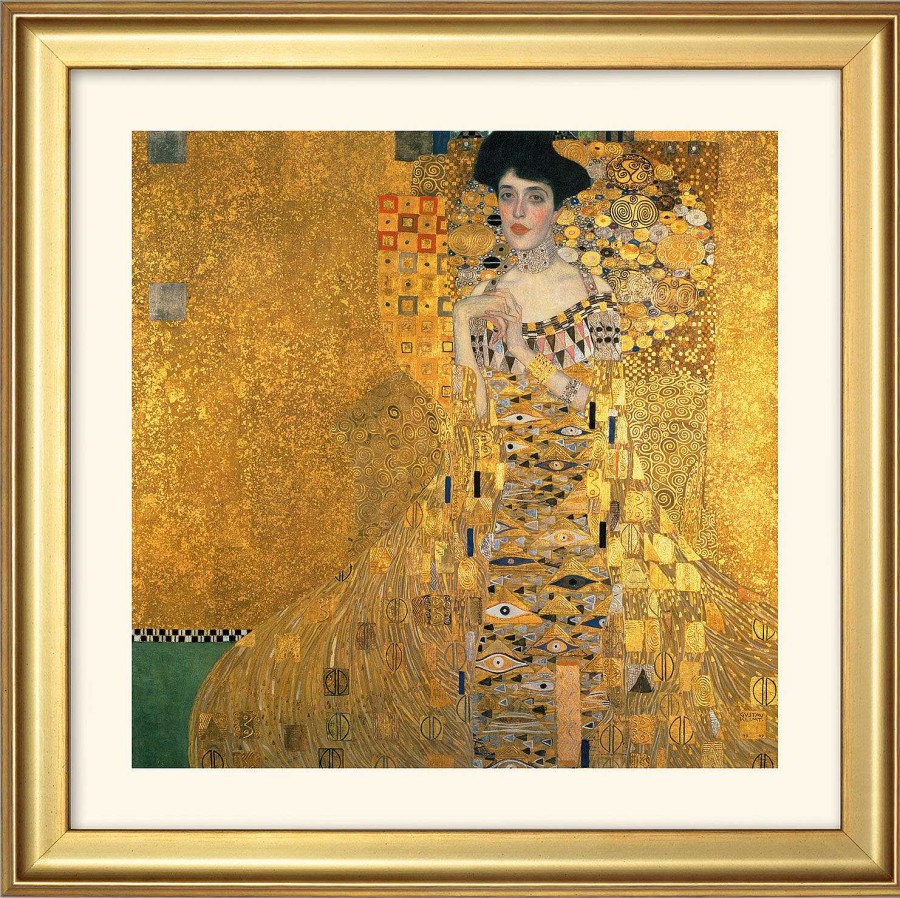 Gustav Klimt Bild "Adele Bloch-Bauer I" (1907), Gerahmt Jugendstil / Art Deco