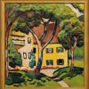 August Macke Bild "Staudacherhaus In Tegernsee" (1910), Version Goldfarben Gerahmt Stadt Und Architektur