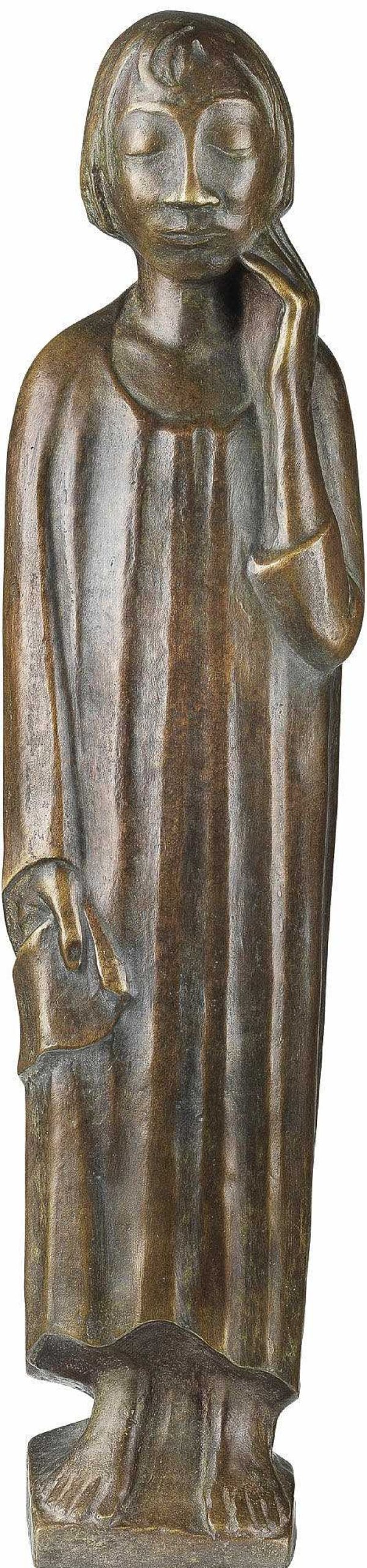 Ernst Barlach Skulptur "Der Sinnende Ii" (1934), Reduktion In Bronze 20. Jahrhundert