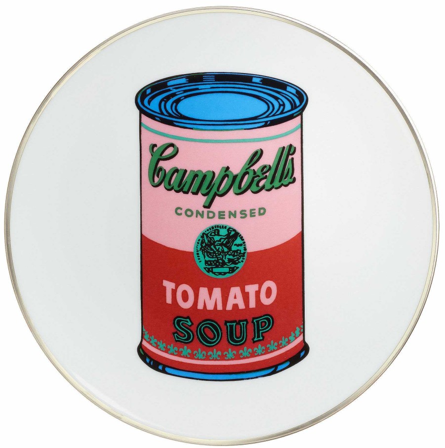 Andy Warhol Porzellanteller "Coloured Campbells Soup Can" (Pink/Rot) Homeaccessoires