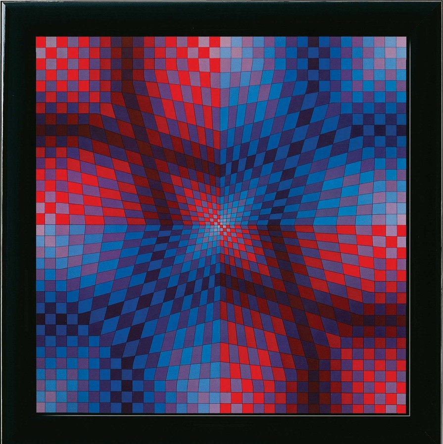 Victor Vasarely Bild "Tuz", Gerahmt Op-Art