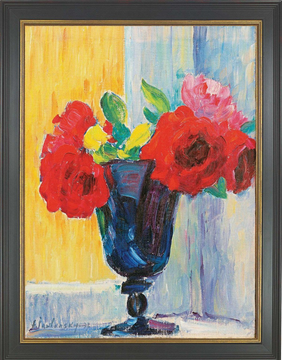 Alexej von Jawlensky Bild "Rose In Blauer Vase", Gerahmt Dietz-Repliken