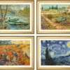 Vincent van Gogh 4 Landschaftsbilder Im Set, Gerahmt Landschaft