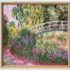 Claude Monet Bild "Die Japanische Brucke Im Garten Von Giverny" (Um 1900), Version Weis-Goldfarben Gerahmt Landschaft