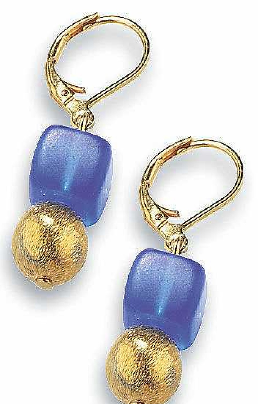 Petra Waszak Ohrhanger "Deep Blue" Vergoldeter Schmuck