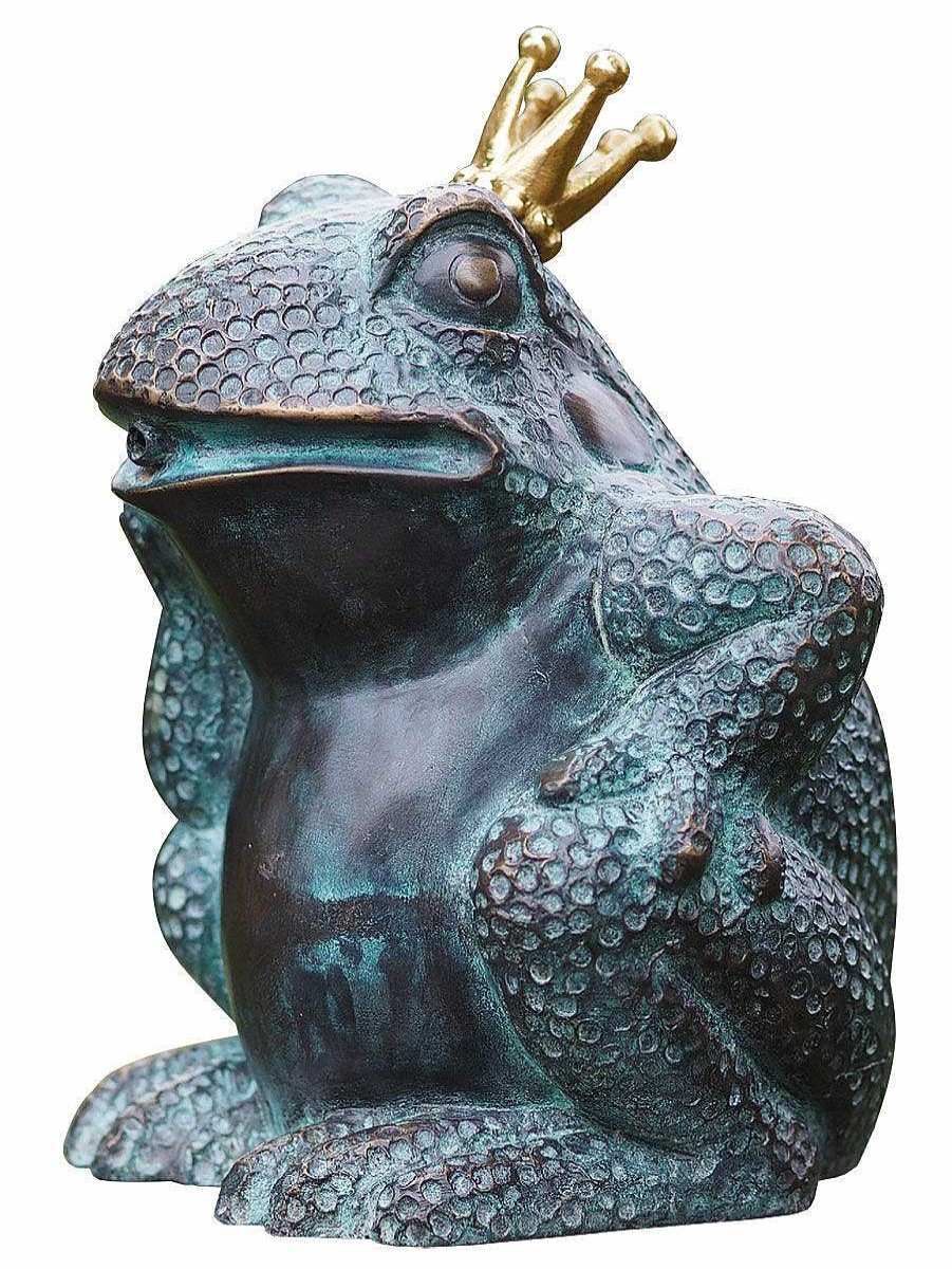 ars mundi Gartenskulptur / Wasserspeier "Froschkonig", Bronze Gartenobjekte