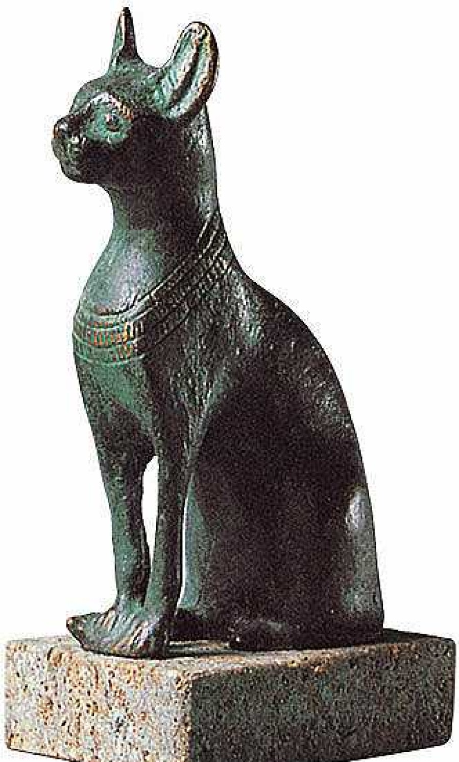 ars mundi Skulptur "Kleine Bastetkatze", Metallguss/Stein Agypten