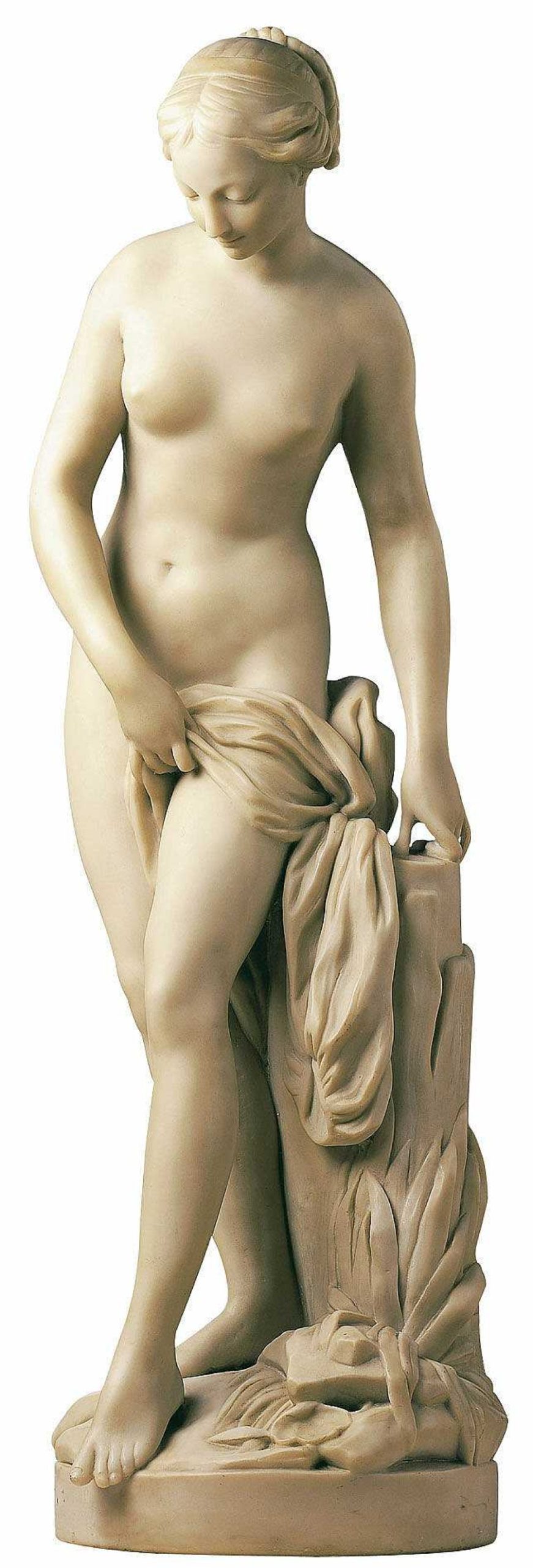 Etienne-Maurice Falconet Skulptur "Badende" (Originalgrose), Kunstmarmor Barock / Rokoko