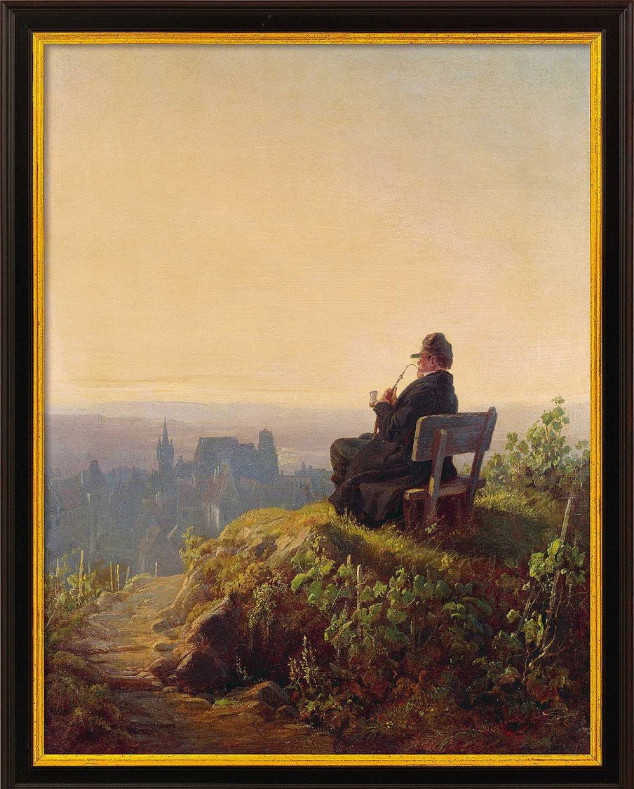 Carl Spitzweg Bild "Friedlicher Abend", Gerahmt Biedermeier