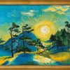 Max Pechstein Bild "Aufgehende Sonne" (1933), Version Goldfarben Gerahmt Expressionismus