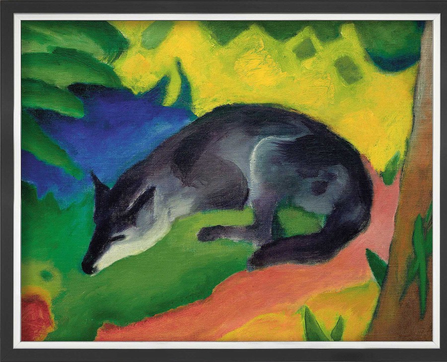 Franz Marc Bild "Fuchs (Blauschwarzer Fuchs)" (1911), Gerahmt Tierdarstellungen