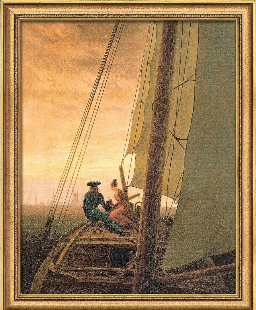 Caspar David Friedrich Bild "Auf Dem Segler" (1818), Gerahmt Romantik