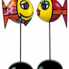 Romero Britto 2 Porzellanfische "Deeply In Love I + Ii" Im Set Schreibtischaccessoires