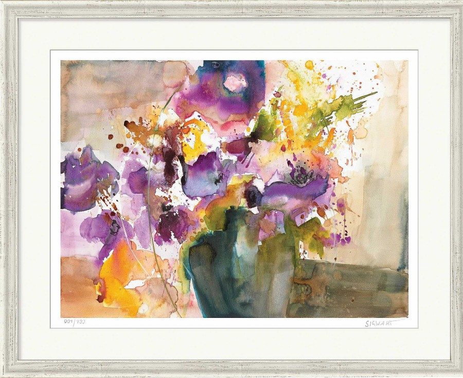 Kerstin Sigwart Bild "Anemone In Dunkler Vase", Gerahmt Blumen