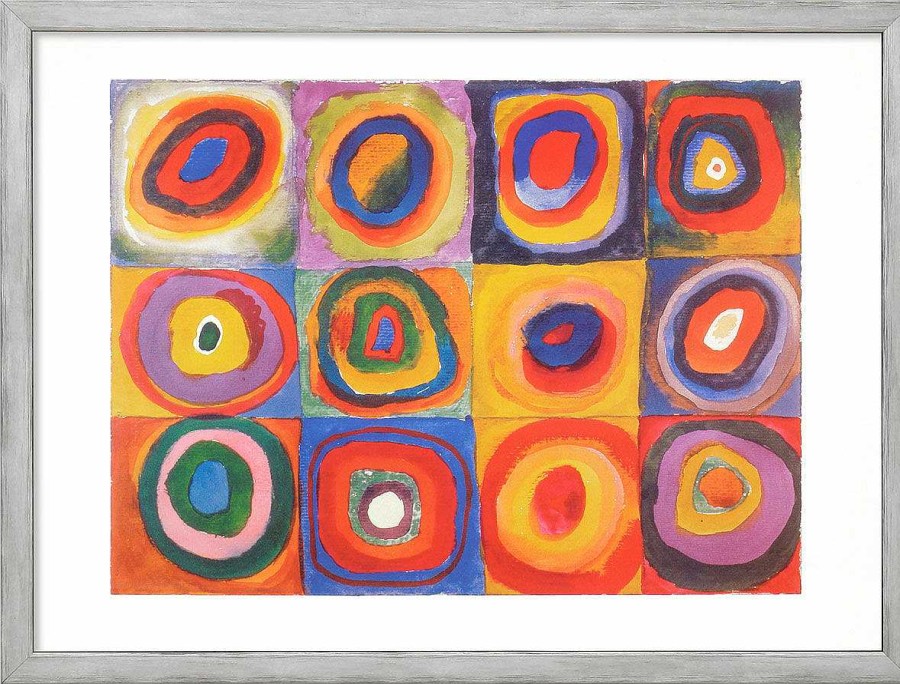 Wassily Kandinsky Bild "Farbstudie Quadrate" (1913), Gerahmt Abstrakte Bilder