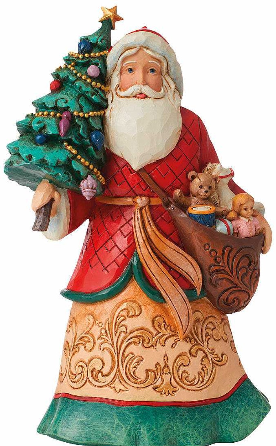 Jim Shore Skulptur "Santa Mit Weihnachtsbaum", Kunstguss Sonstige Skulpturen