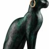 ars mundi Skulptur "Bastetkatze Mit Goldenen Ohrringen", Metallguss Agypten