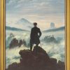 Caspar David Friedrich Bild "Der Wanderer Uber Dem Nebelmeer" (1818), Gerahmt Romantik