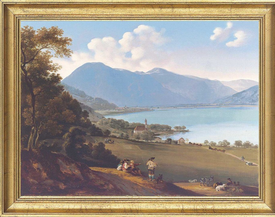 Georg von Dillis Bild "Der Tegernsee", Gerahmt Barock / Rokoko