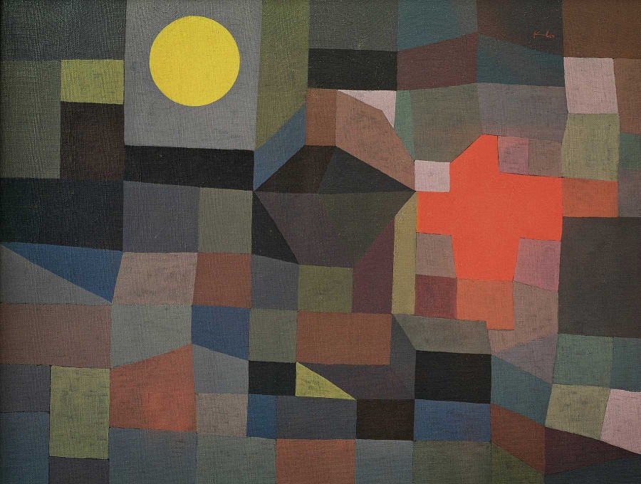 Paul Klee Bild "Feuer Bei Vollmond" (1933) Alu-Dibond