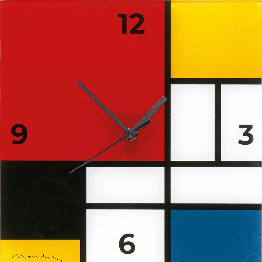 Piet Mondrian Wanduhr "Komposition In Rot, Blau, Gelb Und Schwarz" Interieur