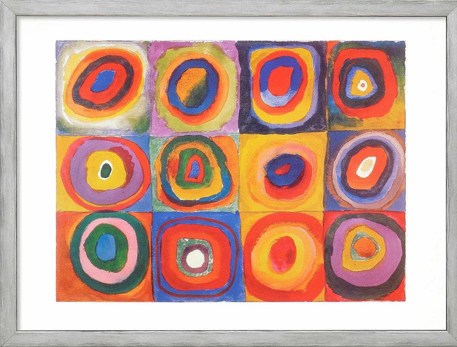 Wassily Kandinsky Bild "Farbstudie Quadrate" (1913), Gerahmt Expressionismus