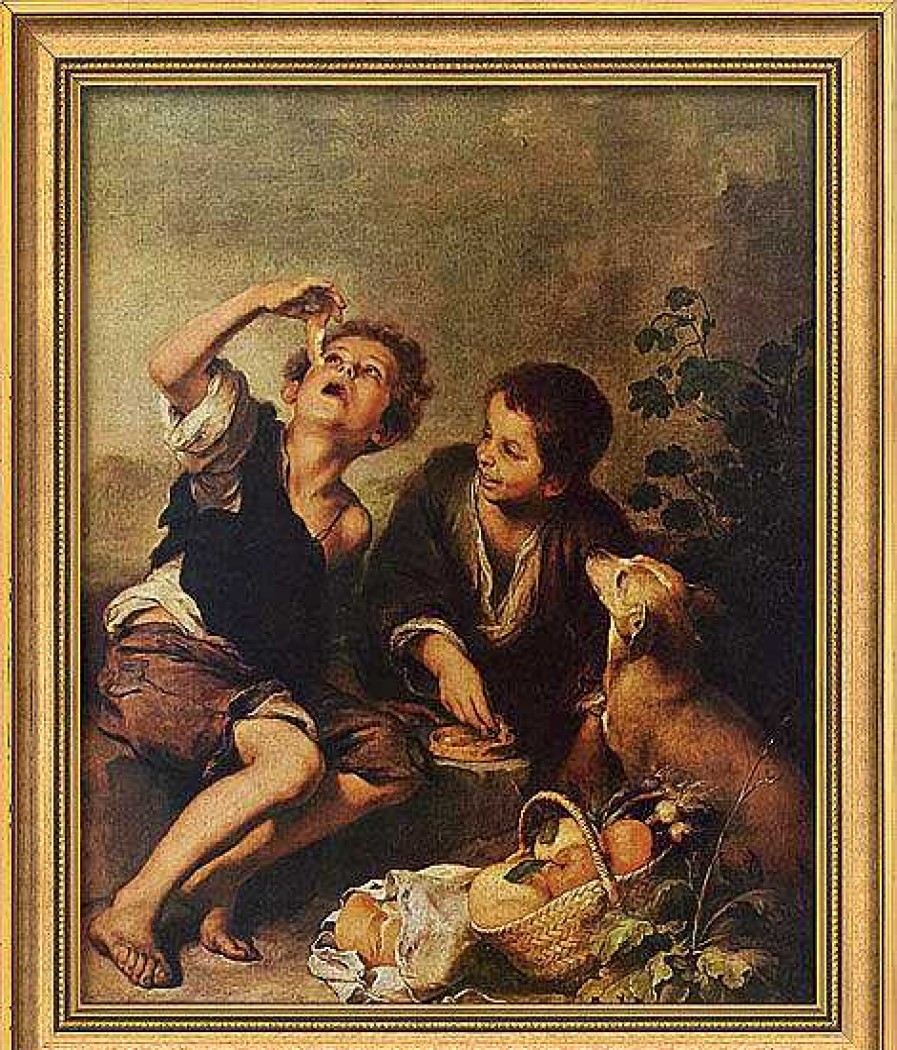 Bartolomé E. Murillo Bild "Die Pastetenesser" (Um 1675), Gerahmt Barock / Rokoko