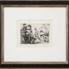 Pablo Picasso Bild "Don Quichotte, Sancho Et Un 'Mousquetaire' Regardant Passer Dulcinee Sur Une Charrette Tiree Par Un Homme Masque, 3.7.68 I" (1968) Genreszenen