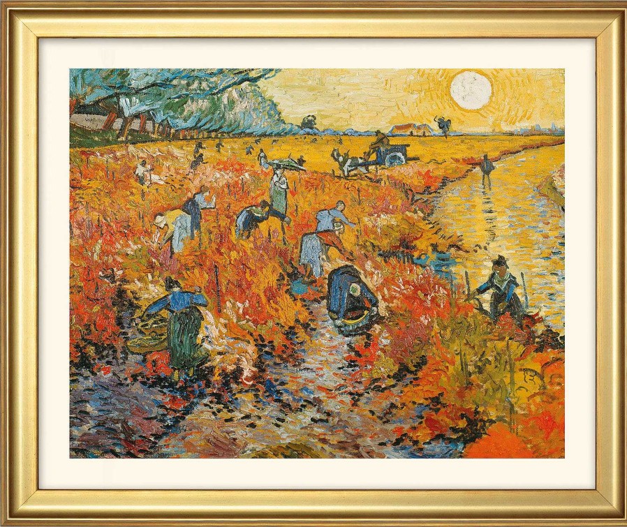 Vincent van Gogh Bild "Der Rote Weingarten In Arles" (1888), Gerahmt Impressionismus