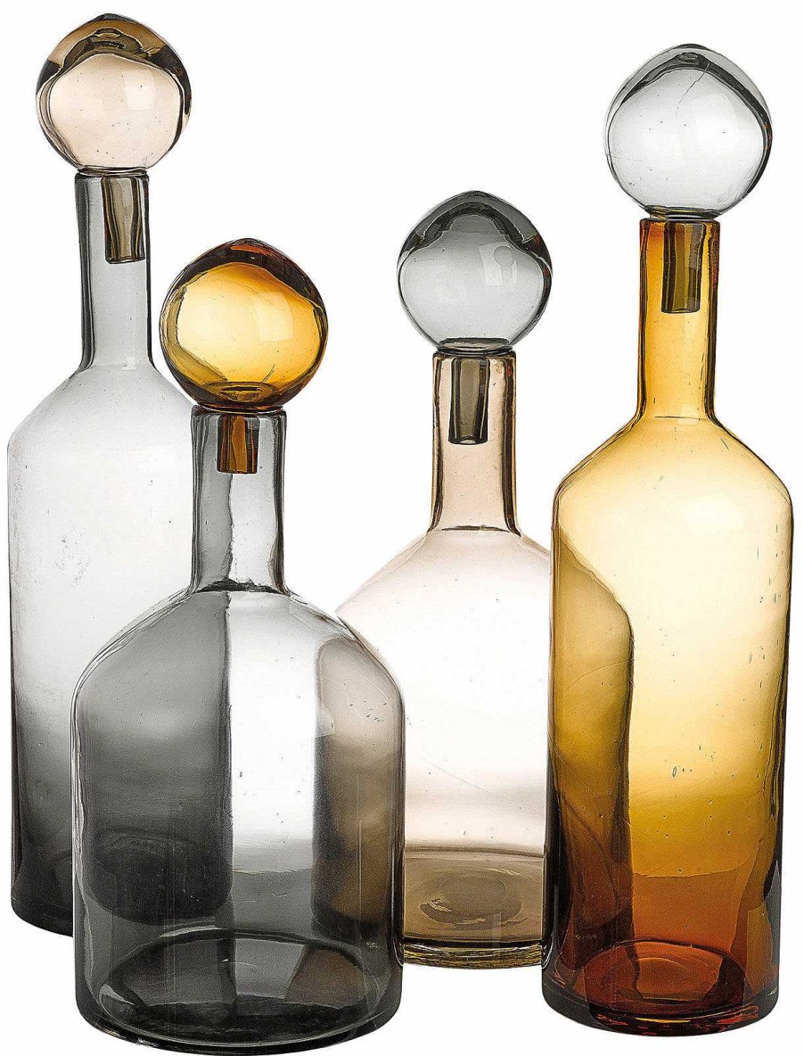 Pols Potten 8-Teiliges Flaschenset "Bubbles & Bottles", Grau/Braune Version Interieur