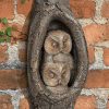 ars mundi Gartenobjekt / Wandskulptur "Kauzenpaar", Bronze Tierskulpturen