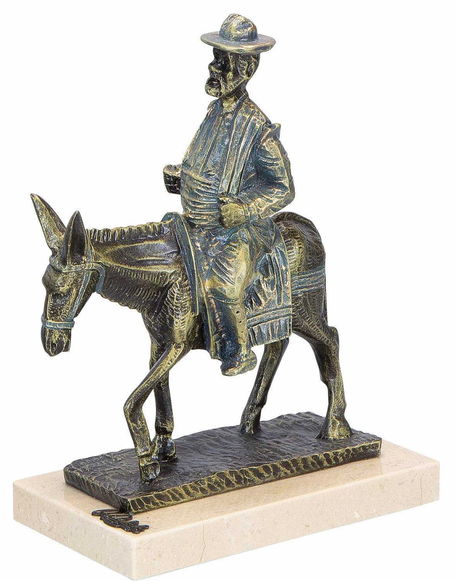 Angeles Anglada Skulptur "Sancho Panza En Burro", Kunstguss Steinoptik Statuetten